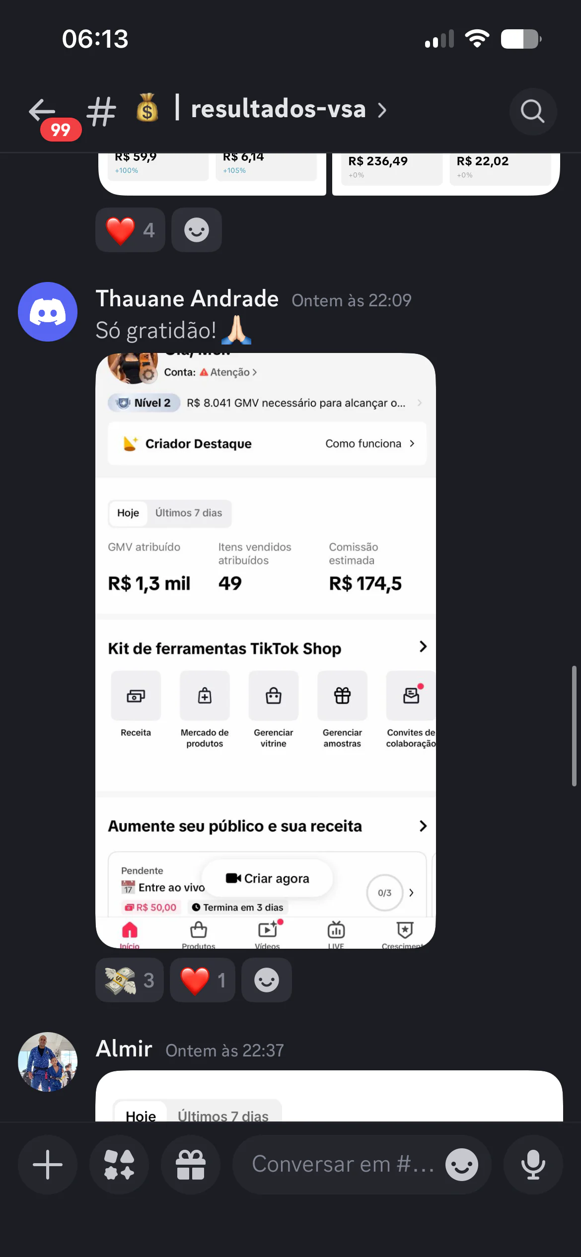 Resultado Aluno TikTok Shop