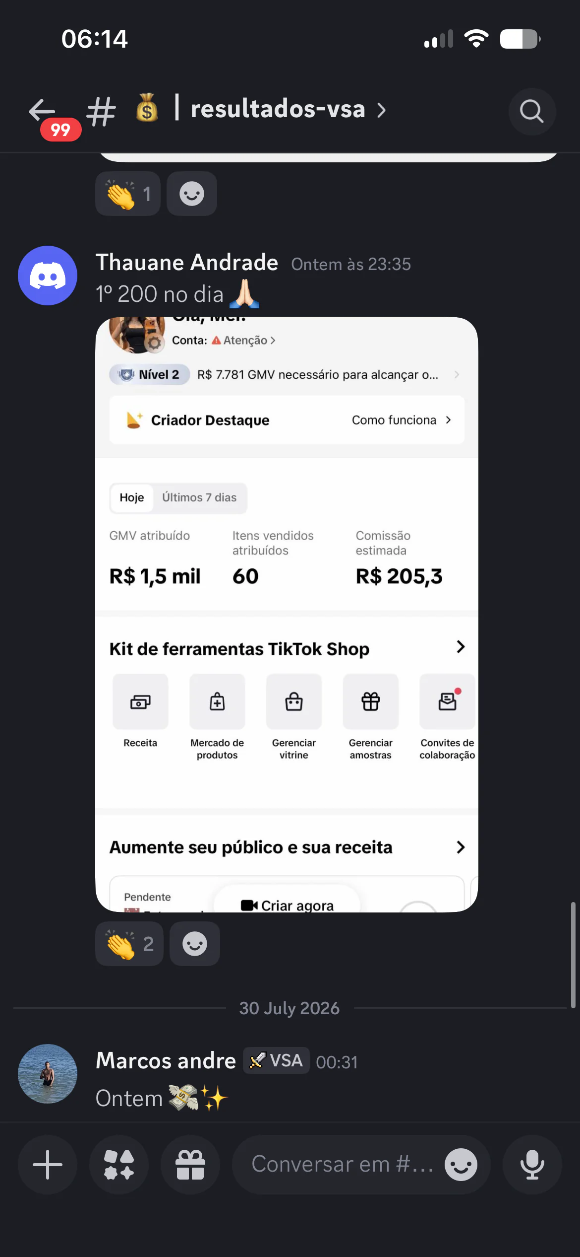 Resultado Aluno TikTok Shop