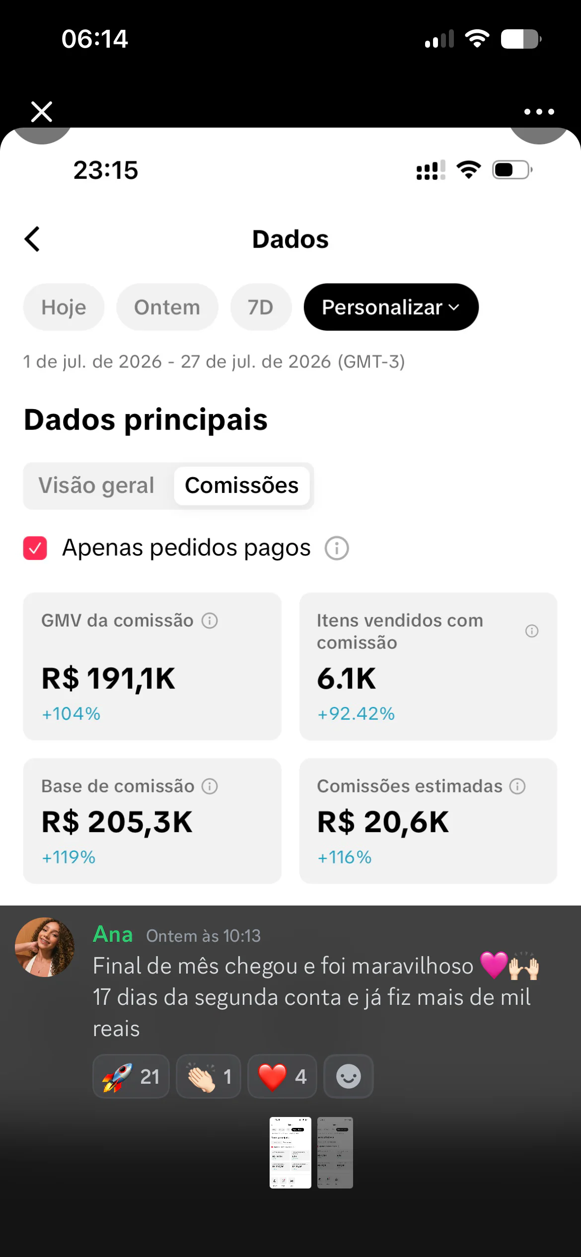 Resultado Aluno TikTok Shop